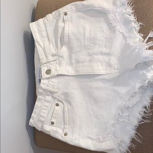 Zara high rise white shorts
